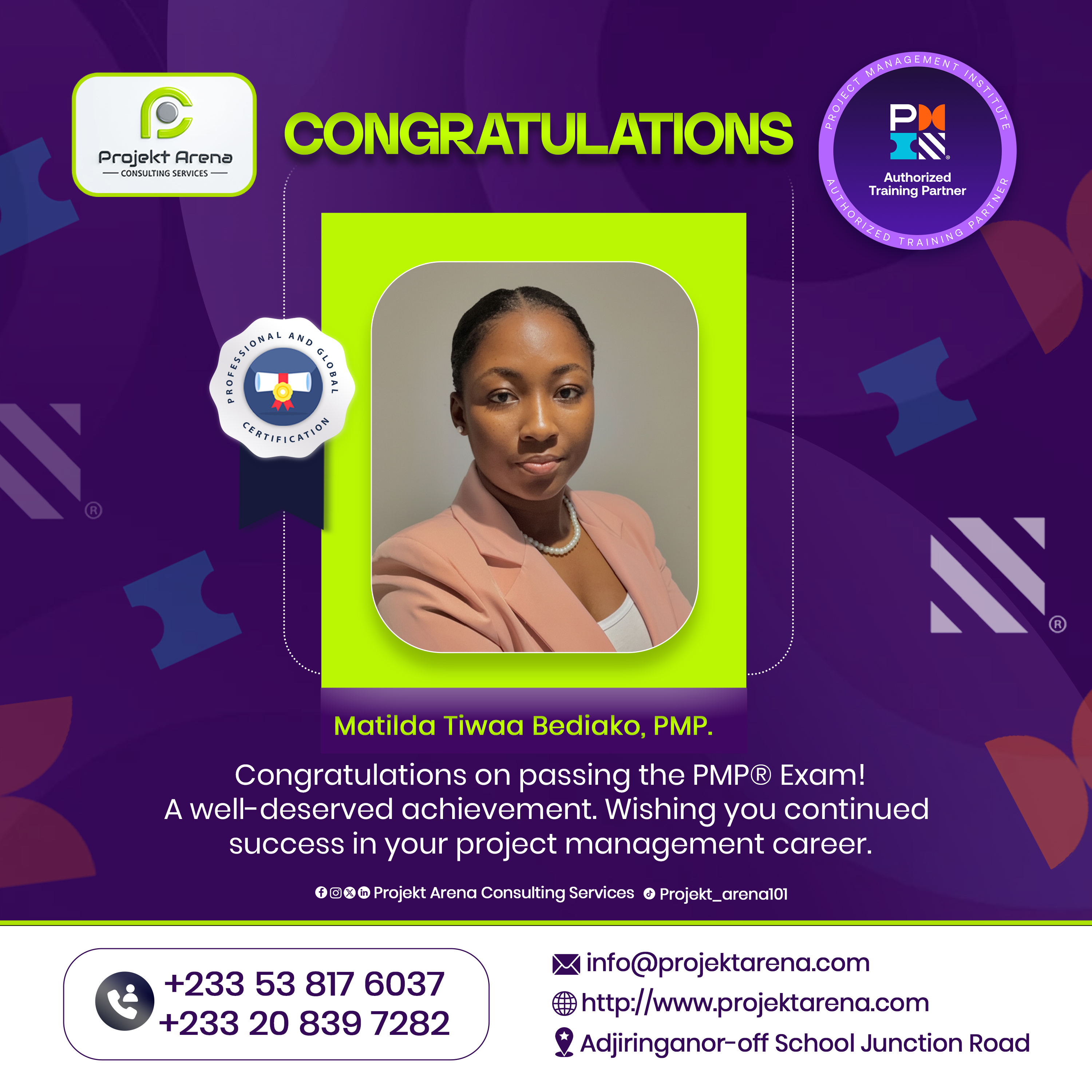 Matilda Tiwaa Badiako, PMP - Spotlight 2026